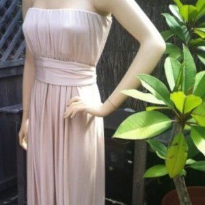 REISS Maxi Dress Floor Length Beige Nude Strapless Retail 780$